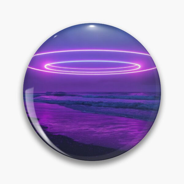 Item preview, Glowing Purple Neon Ring Over Ocean Waves designed and sold by monkeybusiness.pt.
