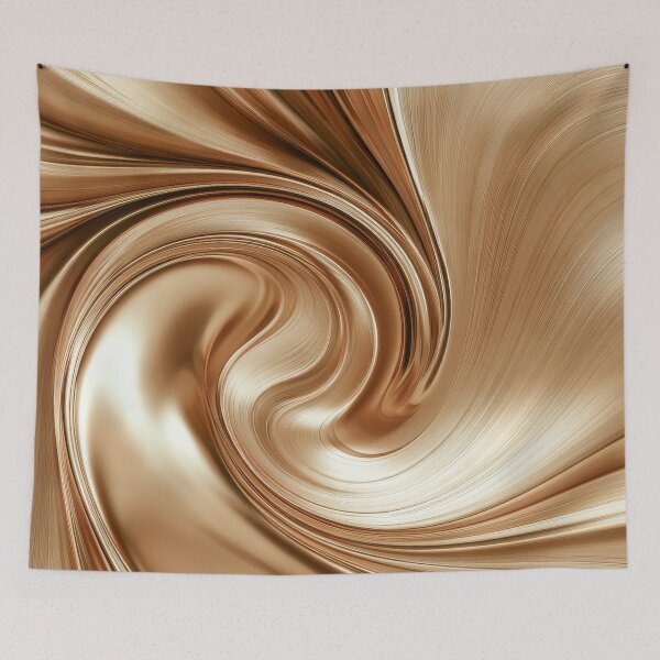 Item preview, Abstract Metallic Gold Silk Swirl and Wave designed and sold by MargaretWiktor.