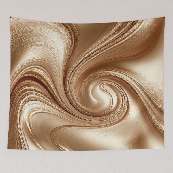 Item preview, Abstract Metallic Gold Silk Swirl and Wave designed and sold by MargaretWiktor.