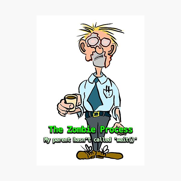 Item preview, The zombie process - My parent process has not called 'wait()' designed and sold by LittleGreyMan2026.