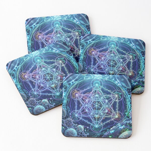 Item preview, Sacred Geometry Metatron Cube In Aquatic Microcosm designed and sold by monkeybusiness.pt.