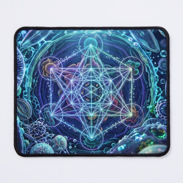 Item preview, Sacred Geometry Metatron Cube In Aquatic Microcosm designed and sold by monkeybusiness.pt.