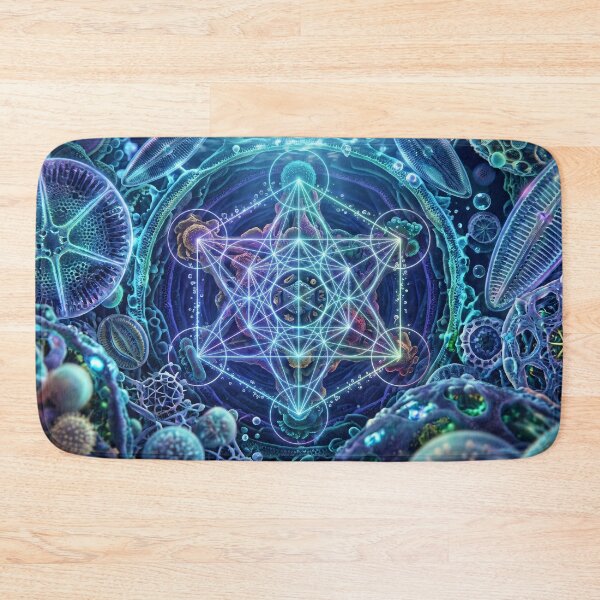 Item preview, Sacred Geometry Metatron Cube In Aquatic Microcosm designed and sold by monkeybusiness.pt.