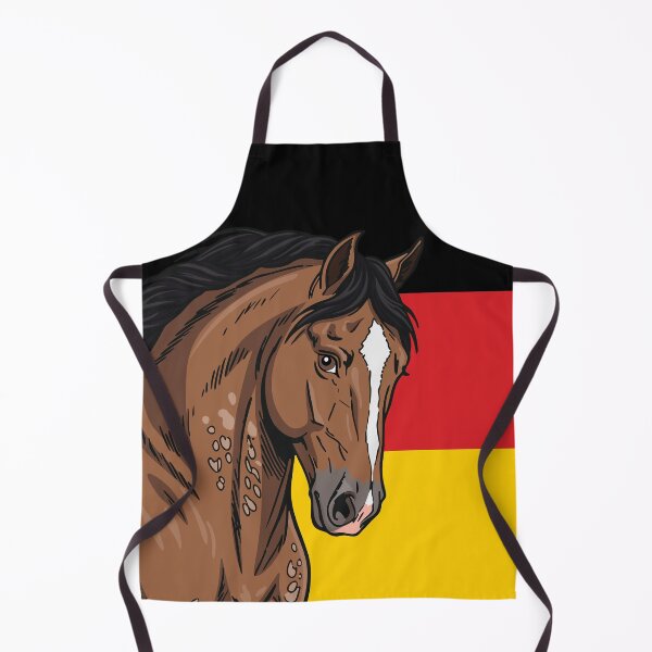 Item preview, The head of the Aegidienberg horse in front of the German flag designed and sold by Cheval-de-coeur.