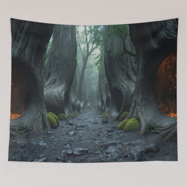 Item preview, Ancient Alien Valley With Glowing Hollow Trees designed and sold by monkeybusiness.pt.