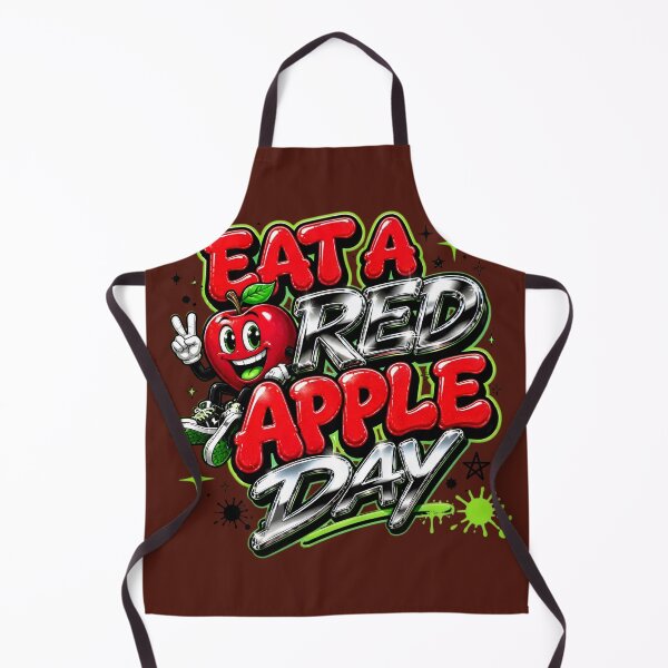 Item preview, Eat A Red Apple Day Streetwear Apple Mascot designed and sold by CloudyCatArt.