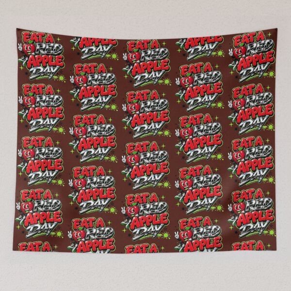 Item preview, Eat A Red Apple Day Streetwear Apple Mascot designed and sold by CloudyCatArt.
