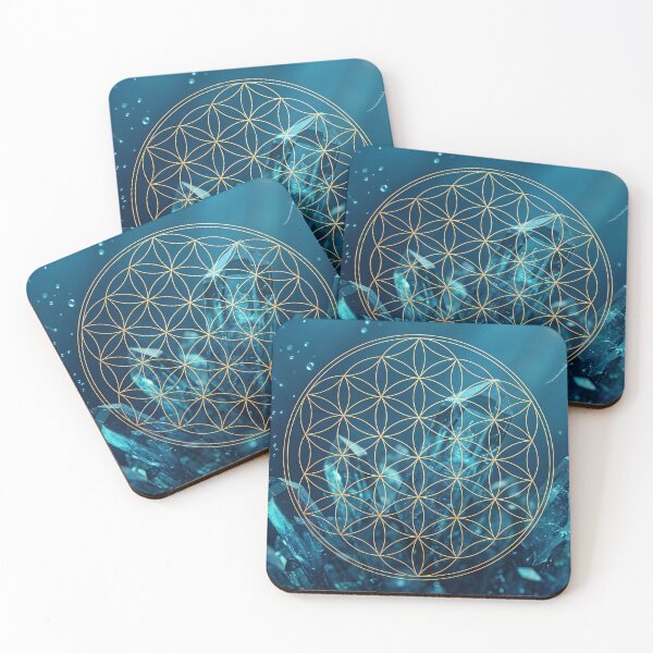 Item preview, Golden Flower Of Life Over Deep Underwater Crystals designed and sold by monkeybusiness.pt.
