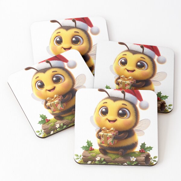 Item preview, Cute Santa Bee with Christmas Gift designed and sold by Thanat Pattern Studio.