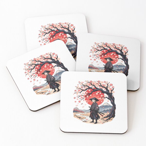 Aperçu de l'œuvre Japanese Samurai Under Cherry Blossom Tree | Japan Warrior Art créée et vendue par MrDev.