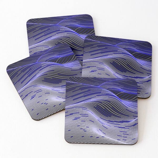 Item preview, Futuristic Blue Line Landscape — Abstract Cyber Grid Wave designed and sold by LYAN-STORE.
