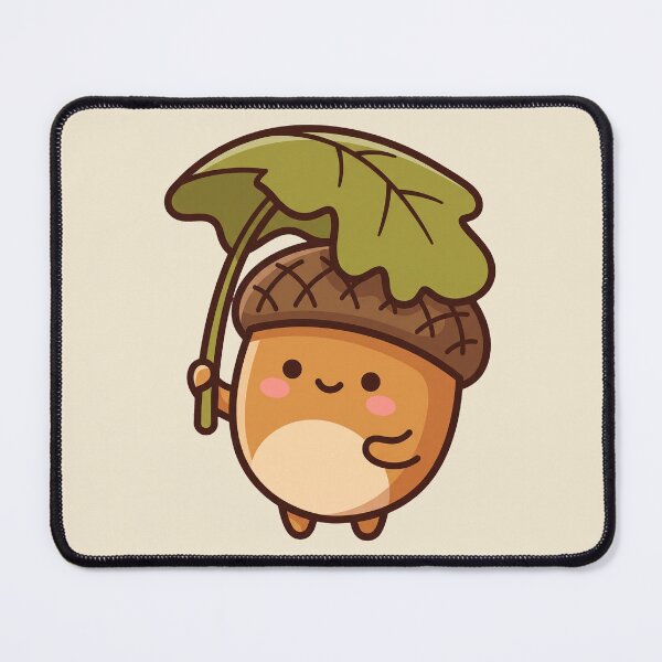 Item preview, Cute Acorn Character with Oak Leaf Umbrella designed and sold by Rariks.
