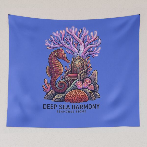 Item preview, Deep Sea Harmony Seahorse Biome Art | Surreal Ocean Coral T-Shirt & Graphic Decor designed and sold by BLUESKY11a.
