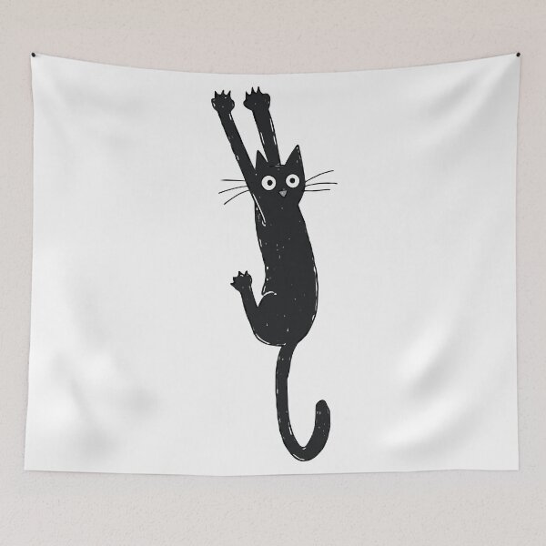 Item preview, Funny Hanging Black Cat - Cute Cat Scraping Claws designed and sold by Vision Crafted.