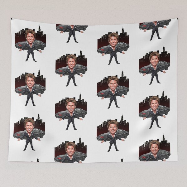 Item preview, Fany caricature  City at night David Hasselhoff Knight Rider designed and sold by vectorlove.