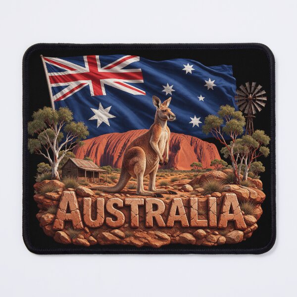 Item preview, Australia Heritage – Kangaroo & Outback Emblem designed and sold by FlagX.
