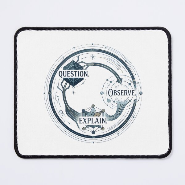 Item preview, Question Observe Explain Scientific Thinking and Research Design Illustration designed and sold by beefpants.