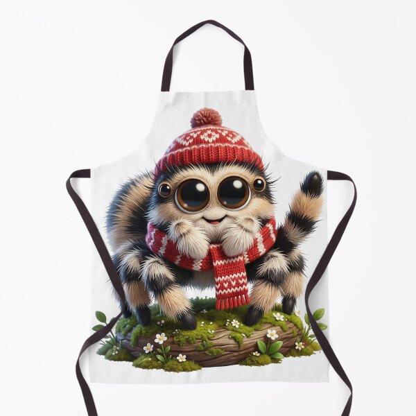 Item preview, Cozy Jumping Spider in a Winter Scarf designed and sold by Thanat Pattern Studio.