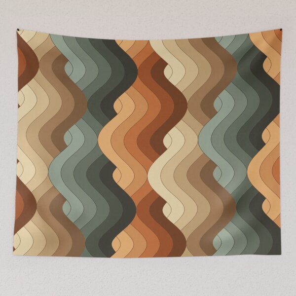 Item preview, Groovy 70s Wavy Swirl Pattern — Retro Earthy Lines Art designed and sold by LYAN-STORE.