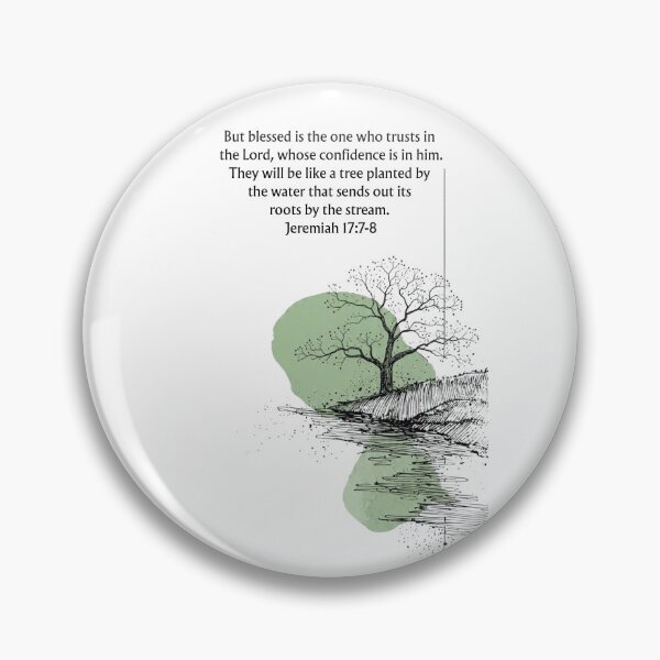 Item preview, Rooted in Faith Like a Tree by Water - Jeremiah 17:7-8 Trust in the Lord Christian Art designed and sold by QuietBibleLines.