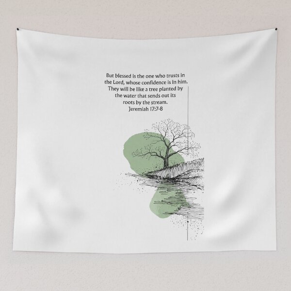 Item preview, Rooted in Faith Like a Tree by Water - Jeremiah 17:7-8 Trust in the Lord Christian Art designed and sold by QuietBibleLines.