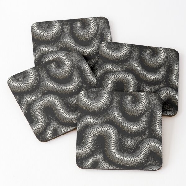 Aperçu de l'œuvre Motif en relief de traces de vers couleur gris anthracite métallisé créée et vendue par Piotrek0001.