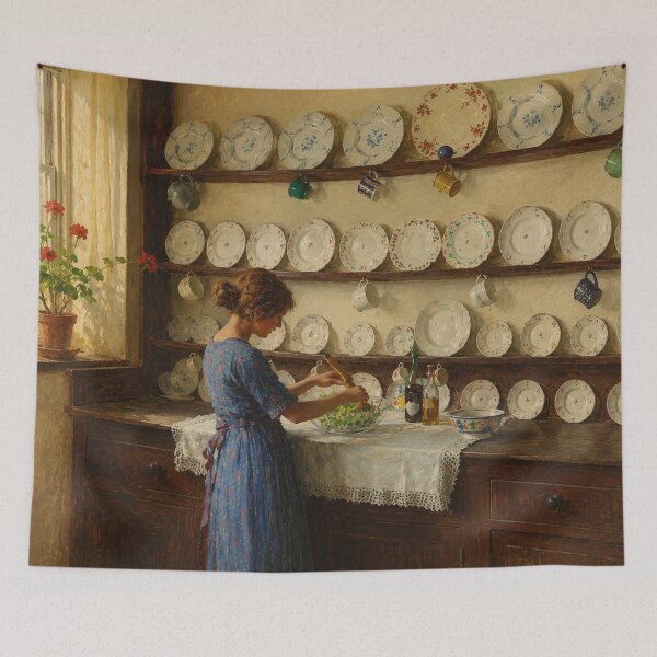 Item preview, Vintage Kitchen Wall Art, The Lady of the House Print, William Henry Margetson designed and sold by RickE.