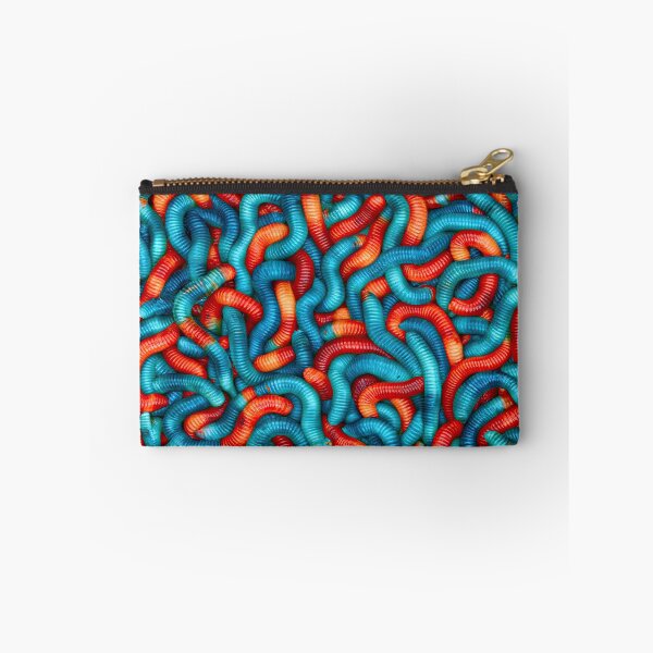 Item preview, Vibrant Cyan and Red Worm Squiggle Art designed and sold by Piotrek0001.