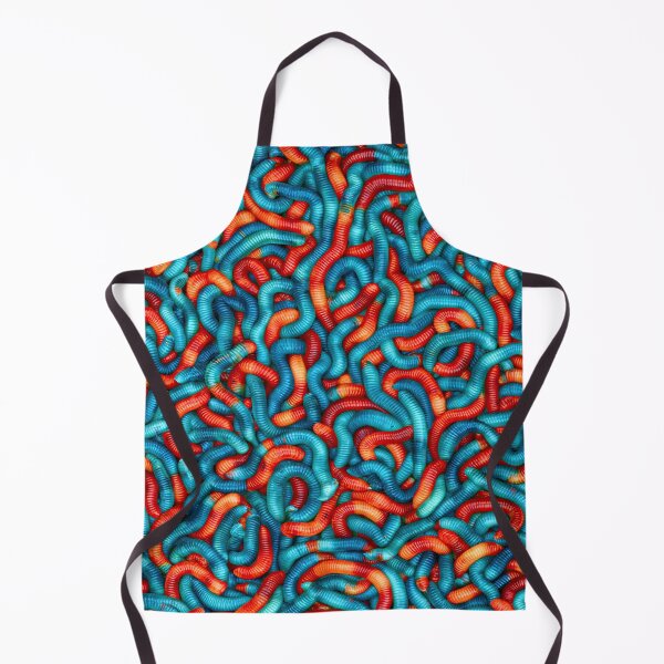 Item preview, Vibrant Cyan and Red Worm Squiggle Art designed and sold by Piotrek0001.