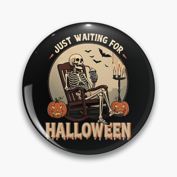 Item preview, Just Waiting For Halloween Skeleton Rocking Chair Pumpkin  designed and sold by Kyilestore.