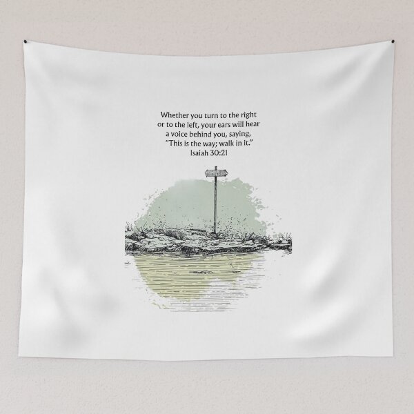 Item preview, Hear God's Voice and Follow His Path - Isaiah 30:21 Guidance Scripture Christian Wall Decor designed and sold by QuietBibleLines.
