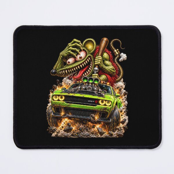 Item preview, Supercharged Green Muscle Car – Wild Rat Monster Hot Rod designed and sold by artistwill.