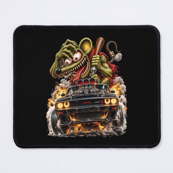 Item preview, Supercharged Green Muscle Car – Wild Rat Monster Hot Rod designed and sold by artistwill.