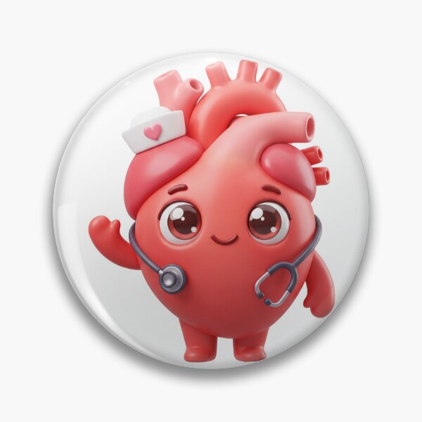Item preview, Cute Anatomical Heart Nurse with Stethoscope designed and sold by Thanat Pattern Studio.