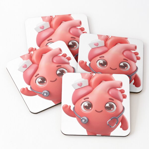 Item preview, Cute Anatomical Heart Nurse with Stethoscope designed and sold by Thanat Pattern Studio.