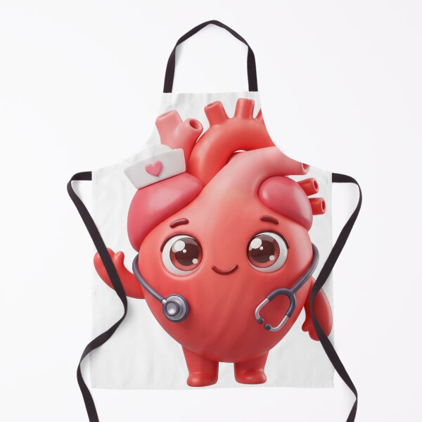 Item preview, Cute Anatomical Heart Nurse with Stethoscope designed and sold by Thanat Pattern Studio.