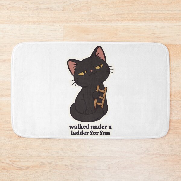 Item preview, Smug Black Cat Walked Under a Ladder for Fun designed and sold by OuqCreations.