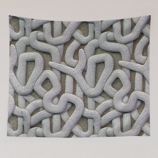 Item preview, White Textured Tubular Worm Track Pattern designed and sold by Piotrek0001.