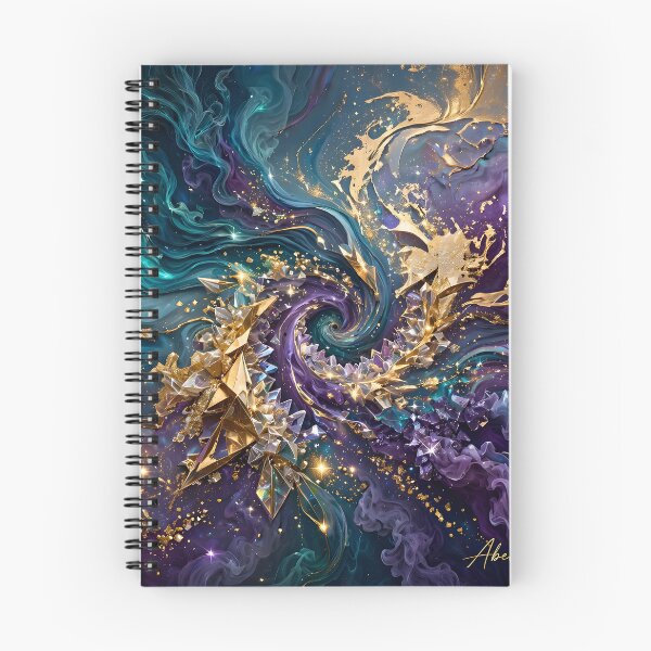 Item preview, COSMIC CRYSTAL POUR•FLUID RESIN GALAXY ART•TURQUOISE VIOLET GOLD•ABEL LUGO•LSV designed and sold by Lugo Sunset Visions.