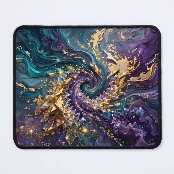 Item preview, COSMIC CRYSTAL POUR•FLUID RESIN GALAXY ART•TURQUOISE VIOLET GOLD•ABEL LUGO•LSV designed and sold by Lugo Sunset Visions.