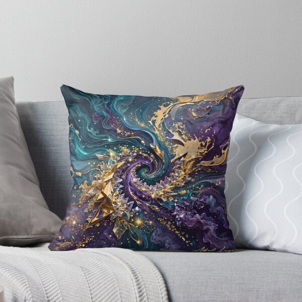 Item preview, COSMIC CRYSTAL POUR•FLUID RESIN GALAXY ART•TURQUOISE VIOLET GOLD•ABEL LUGO•LSV designed and sold by Lugo Sunset Visions.