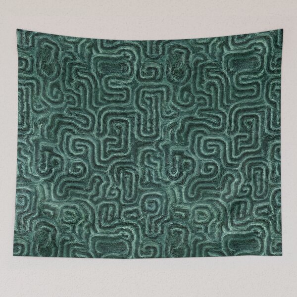 Item preview, Forest Green Rectangular Labyrinth Tile Art designed and sold by Piotrek0001.