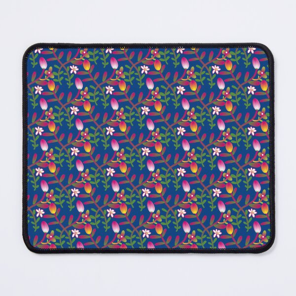 Item preview, Midnight Blue Budding Vine Floral Trail Pattern designed and sold by sabai-studio.