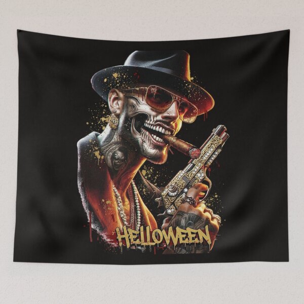 Item preview, Skull Man Gun Cigar Helloween Noir designed and sold by Voodoo Store Paranormal Collections.