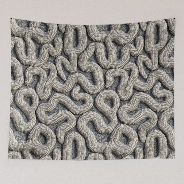 Item preview, Silver Grey Tubular Coral Track Relief Art designed and sold by Piotrek0001.
