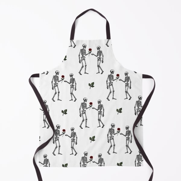 Item preview, White Skeleton Couple Eternal Love & Red Rose Dark Romance Pattern designed and sold by cabuks.