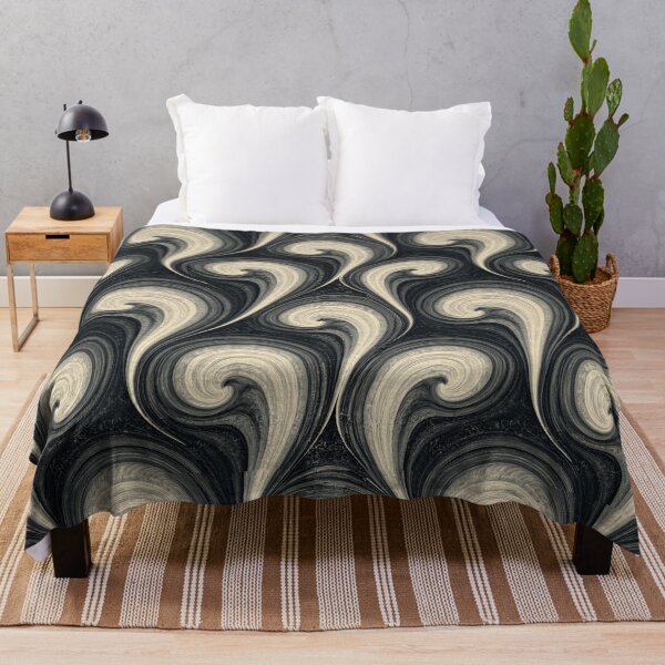 Item preview, Retro Black and Cream Wavy Swirl Relief designed and sold by Piotrek0001.