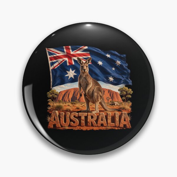 Item preview, Australia Heritage – Kangaroo & Outback Emblem designed and sold by FlagX.