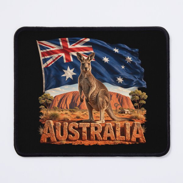 Item preview, Australia Heritage – Kangaroo & Outback Emblem designed and sold by FlagX.