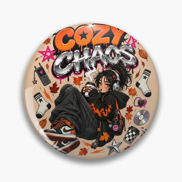 Item preview, Cozy Chaos Y2K Anime Girl Fall Streetwear designed and sold by CloudyCatArt.